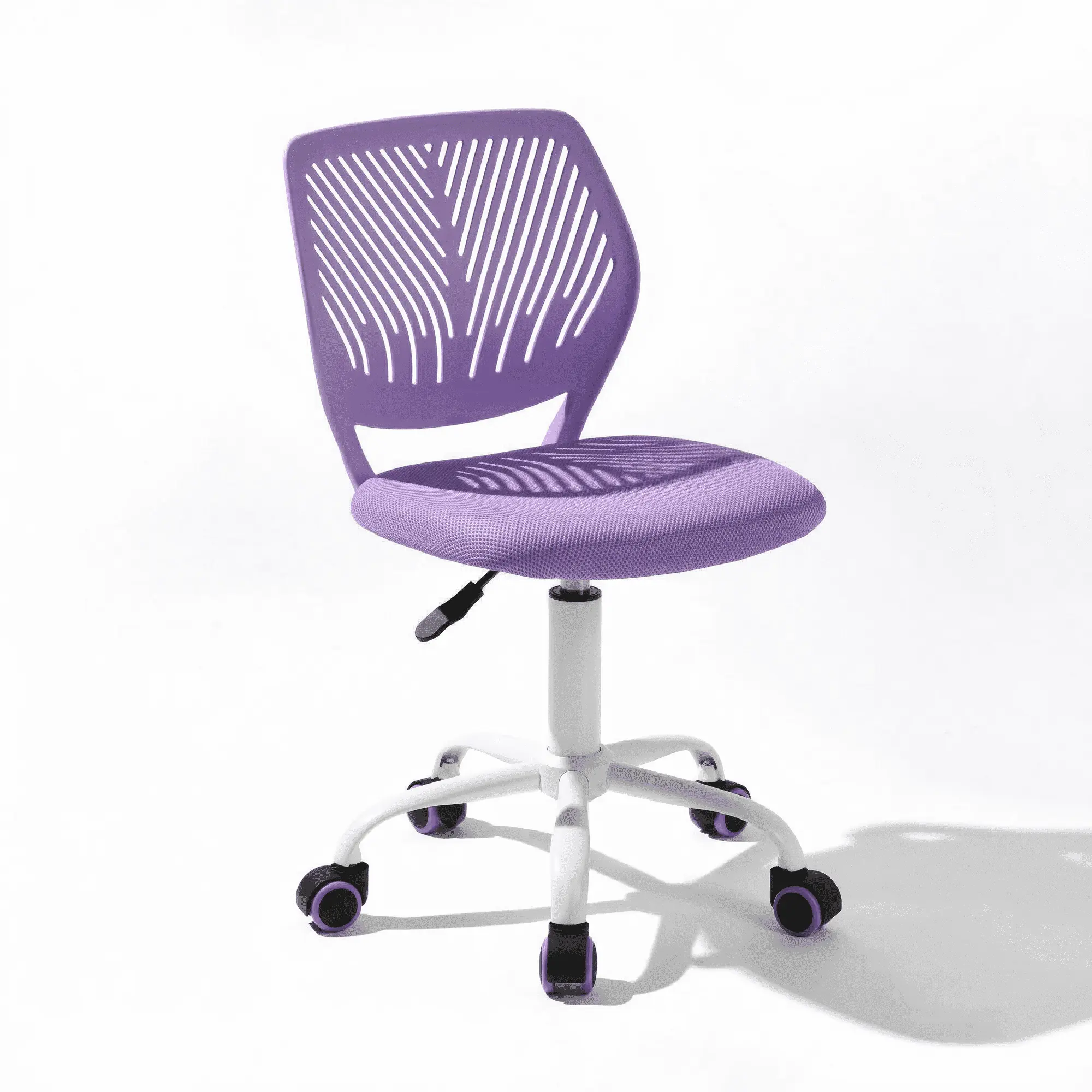 Homy Casa Teen Desk Chair with Mesh Back, Adjustable Swivel Cute Vanity Chair,Purple