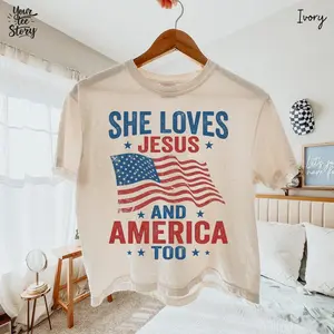 Comfort Colors Retro USA 250 Boxy Tee, Patriotic Christian America Graphic Shirt