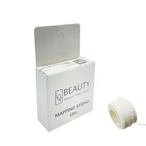 Pre-Inked Brow Mapping String for Microblading Eyebrow PMU Tattoo Measuring Marker Thread Tool for Marking Symmetrical Eyebrows White 1 Pack
