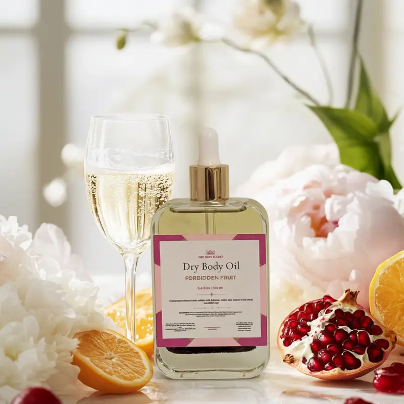 Forbidden Fruit Dry Body Oil | Tropical Floral Scented Body Oil | Fast-Absorbing Glow Oil | Hibiscus Body Oil