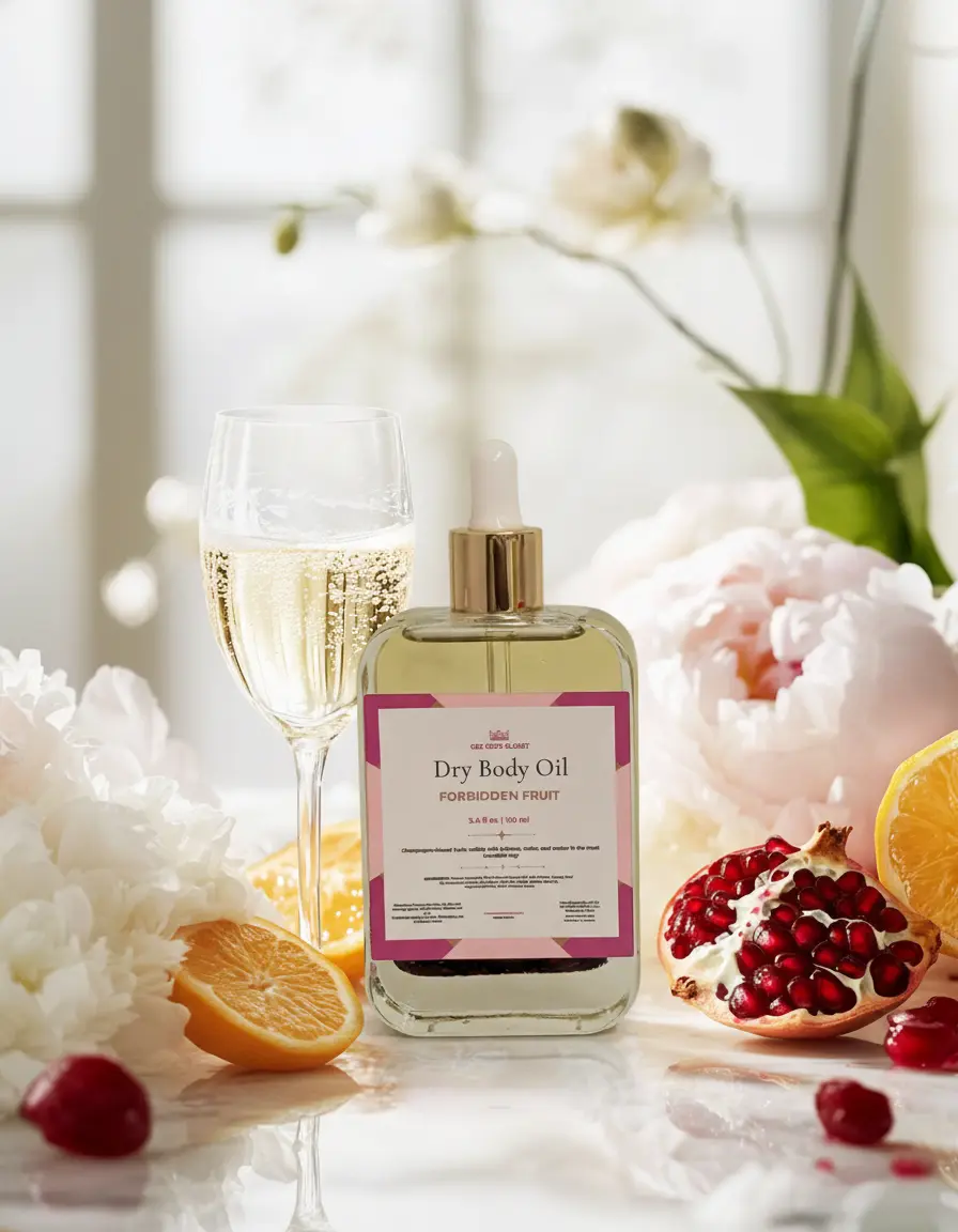Forbidden Fruit Dry Body Oil | Tropical Floral Scented Body Oil | Fast-Absorbing Glow Oil | Hibiscus Body Oil
