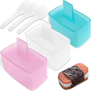 Musubi Mold, 3 Pack Musubi Maker Press, Non-Stick Onigiri Mold Maker Sushi Press Mold for Musubi  DIY,  Lunch Bento (with 3 Rice Ladles)