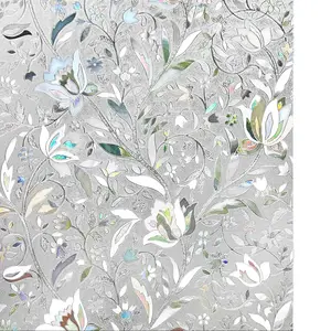 Frosted Window Privacy Film – Static Cling Decorative Glass Covering, Non-Adhesive No-Glue Window Tint (17.5” x 78.7”)