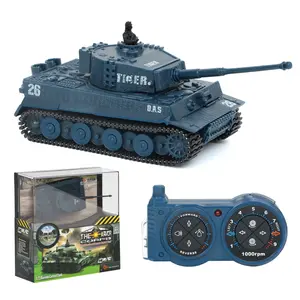 1/72 Mini RC Tank – 2.4GHz Remote, 360° Rotating Turret, Sound & Recoil, Adjustable Speed, Indoor/Outdoor Toy for Kids