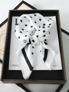 Women's Fashionable Versatile Polka Dot Silk Scarf 70x70cm, New Satin Square Scarf for Elegant Styling, Perfect Accessory for Any Occasion