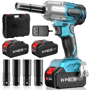 1/2 Cordless Impact Wrench 3-In-1 High Torque Impact Gun with 2x 3000mAh Li-Ion Battery 5 Impact Sockets 8 Drills 10 Screws Tool Case for Car Lug Nuts