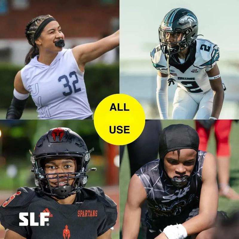 Football Mouth Guard - Lip/Mouthguard with Helmet Strap - Lip/Teeth Protector Mouthpiece - No Boil - for Youth/Adults, Maximum Air Flow, for All Sports - Momma This One for You