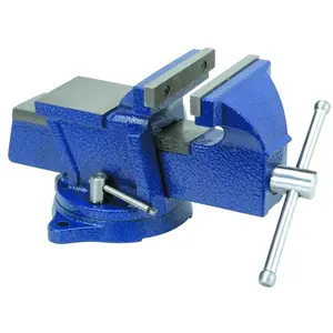 212 MAIN 5 in. Bench Vise with Anvil, Swivel Locking Base, and Heavy-Duty Steel Tabletop Clamp, Affordable, Durable