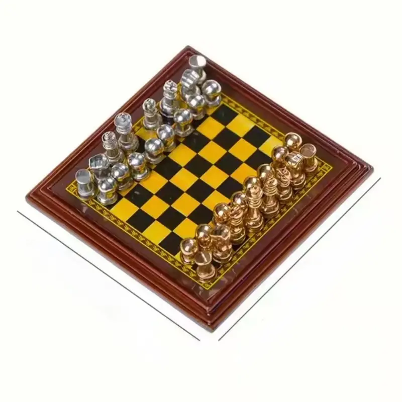 Mini Chess Set (1.75 inch Diameter) Smallest Miniature Board & Pieces