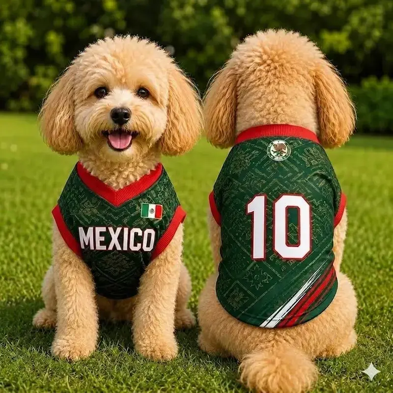 Print Mexico Pet Soccer Jersey, Mexico National Team Dog Shirt, Custom Pet Jersey for Dogs, Soccer Fan Pet Apparel, Mexico Gift for Pet Lovers