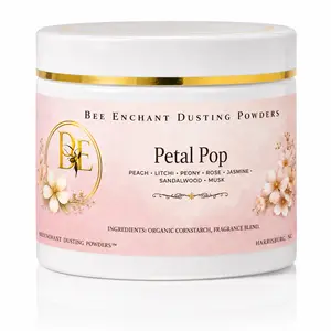 Bee Enchant’s Petal Pop Custom Body Dusting Perfume Powder- Scented - Finely Milled powder Talc-Free Fragrance Vanilla Daily- Natural Shower Powder Cosmetic-body powder- perfume powder