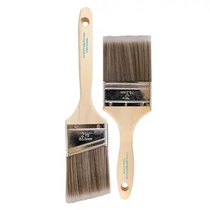 Vermeer Paint Brushes - 2-Pack - 3" Flat and 2.5" Angle Brush Set for All Latex and Oil Paints & Stains - Home Improvement - Interior & Exterior Use