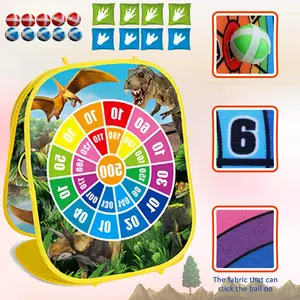 Dinosaur Kids Play Tent Boys & Girls Playhouse Pop Up Tents Indoor Outdoor - 3in1 Dinosaur Tent with Velcro Dart Board & Bean Bag Toss Games