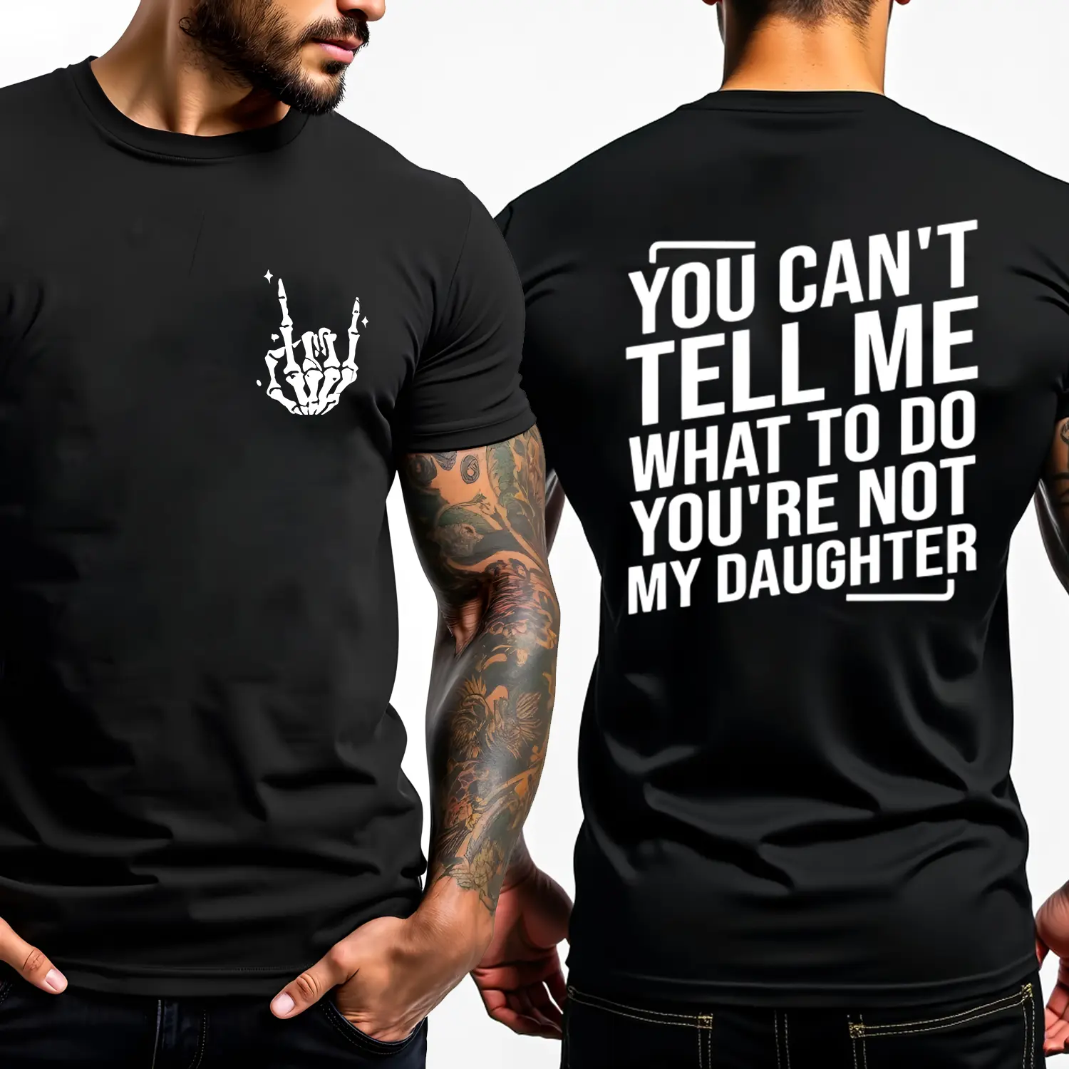 4th You Can't Tell Me What To Do You're Not My Daughter Men's Crew Neck Fashionable Short Sleeve Sports Comfortable And Versatile Spring/Summer Athletic Style T-Shirt 4th