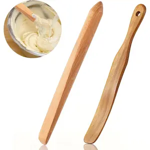 11 Inch Wooden Sourdough Bread Mixing Stir and 13 Inch Wooden Spatula Paddle Stirring Stick for Kitchen Cooking Mixing Tool for Sourdough Starter Cookware Pot(Beech )