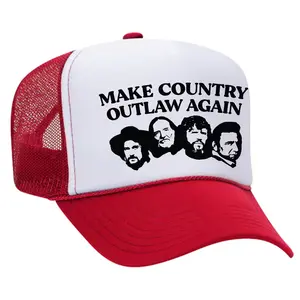 Bad Hats - Make Country Outlaw Again Trucker Hat - Funny Trucker Hats - Summer Hats - Summer Trucker Hat - Party Hats - Trucker Hats for Men- Snapback Hat - Outlaw - Country Music Hat - Mens Trucker Hat - Viral Hat