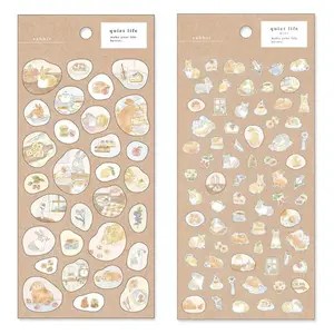 Quiet Life Rabbit Sticker - MIND WAVE Cute Animal MINI Stickers for Journaling, Planners, Scrapbooking & Decoration