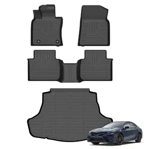 KELCSEECS Toyota Camry 2007-2011 2012-2017 2018-2024 2025 Floor Mats & Cargo Liners, All Weather Protection TPE Duty Non-Slip Custom Automotive, Front & Rear Row & Trunk Mats, Accessories, Waterproof, Easy to Clean, Eco-friendly Material, Safe and Durable