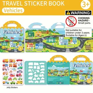 Jelly Sticker Quiet Book DIY Fun Hand Account Scene Stickers 3-6 Years Educational Toy, Creative Play Kids Activity Kit