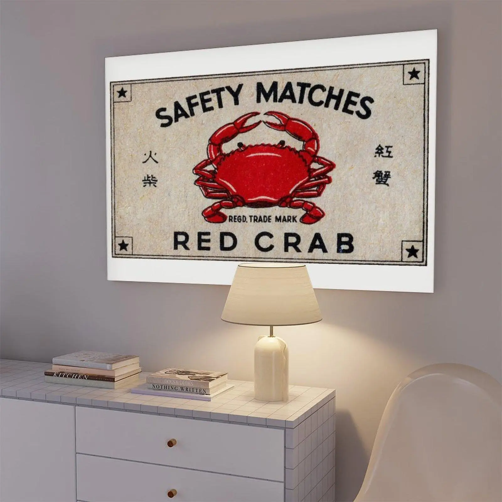 Red Crab Czech Vintage Metal Decorative Wall Art - Logo, Graffiti, Comic Themed Print, Retro Educational Children's Poster & Canvas for Room