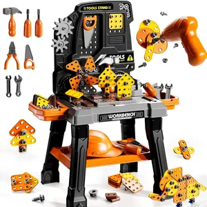 141pcs Kids Tool Toy Playset with Electronic Drill Sound , Pretend Play Tool Box,Workbench Toys for Toddlers 3-5,  Construction Mechanic Set, Birthday Gift for Boys Girls Ages 3-8#SummerVibes