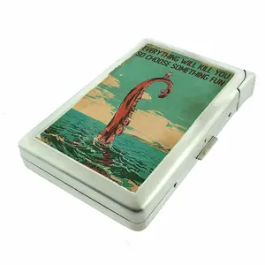 Choose Something Fun Kraken Metal Case Wallet with Built in Lighter