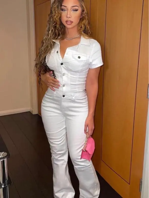 Day Dreaming Denim Jumpsuit - White