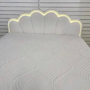 Queen Bed Frame with LED Lights for a Cozy Night's Sleep