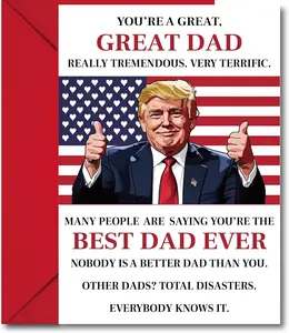 Fathers Day Gift Card, Happy Birthday Cards Humor Gift from Son Daughter or Kids – Hilarious & Heartfelt Greeting Card for Dad, Grandpa, Husband – Premium Quality, Perfect for Father’s Day, Birthday, or Unique Gift