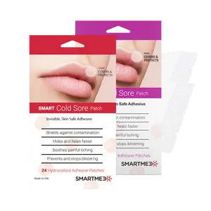 SMARTMED Cold Sore Patches – Clear Hydrocolloid Cover for Lips & Fever Blisters 24-36 Count