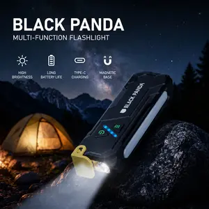 BlackPanda Mini Pocket Flashlight EDC, Ultra Bright Rechargeable water resistance Torch Light