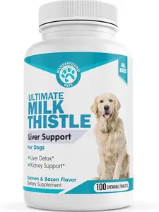 Wanderfound Pets Dog Liver Support for Dogs – Milk Thistle & SAMe Liver Supplement for Liver Detox, Kidney Support & Healthy Function