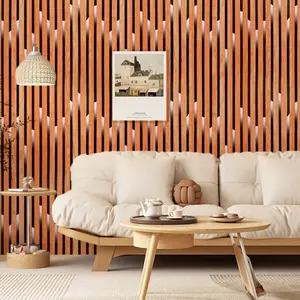 Make Your Home Look Spacious 3D Grille Stripe Wallpaper Ktv Home Decor Building Material Background Wall PVC Wallpaper