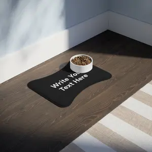 Personalized Bone Pet Feeding Mat | Plush Anti-Slip Mealtime Mat