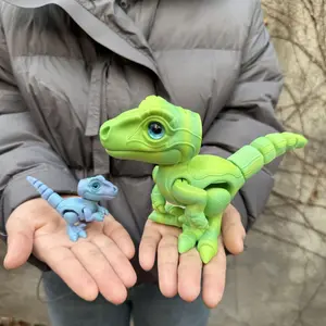 3D Printed Small Colorful Dragon Jointed Figure with Realistic Eyes, Artisanal Ornament, Collectible Doll, Decorative Craft, Movable