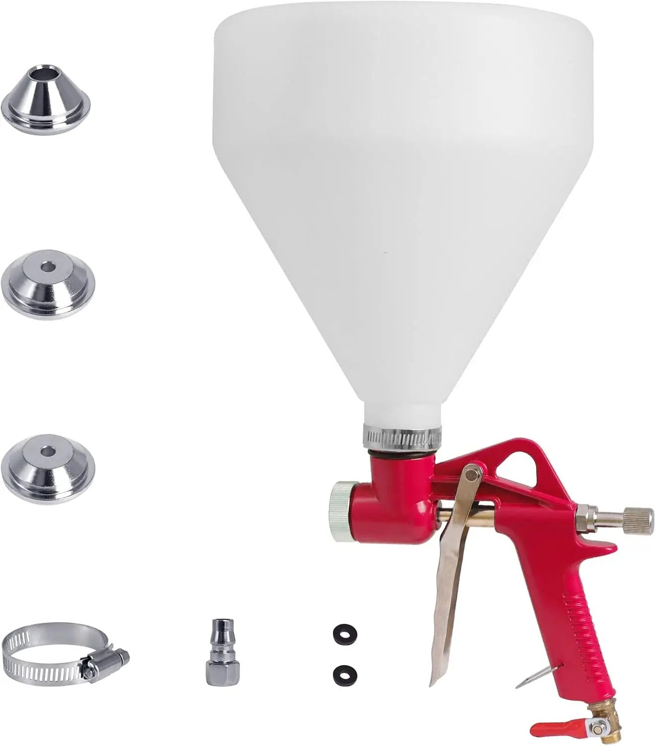 Drywall Texture Sprayer,Air Texture  1.5 Gallon with 3 Nozzle (4.0mm/6.0mm/8.0mm) for Orange Peel Knockdown (Red)