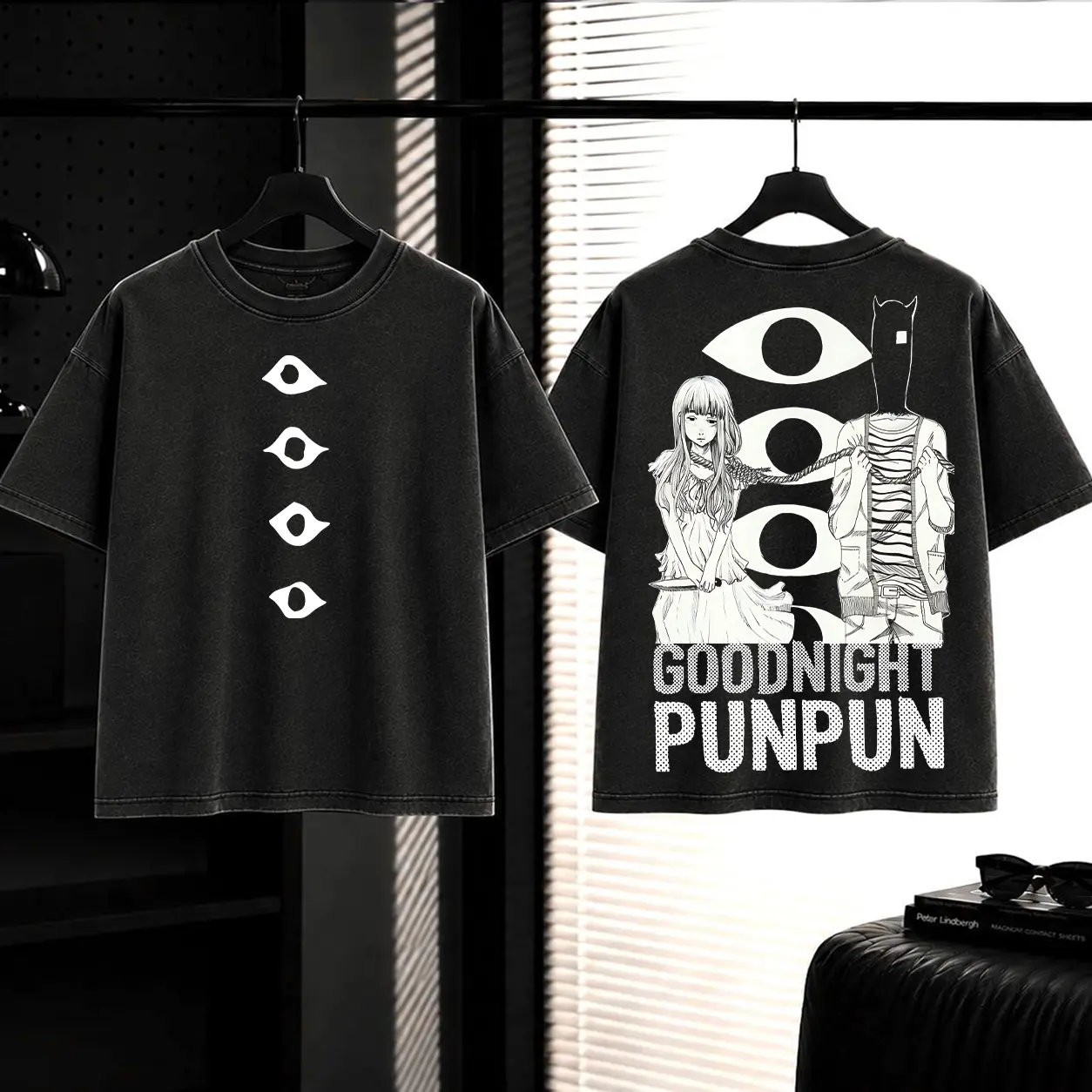 Goodnight Punpun Anime Double Printed Lightweight Acid Washed Tee, Dark Manga Aesthetic Unisex T-shirt, Streetwear, Graphic Tee Seamless
