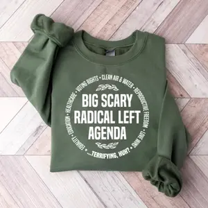 Radical Left Agenda Political Sweatshirt - Shirt - Hoodie, Equality Justice Climate Rights Long Sleeve, Funny Democrat Liberal Satire Hoodie, Activist Gift