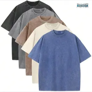 T-Shirts Pack:Unisex Cotton Crew T Shirts Bulk Short Sleeve Heavyweight Vintage Tees Mix Colors Clothes Basic Tops-2026