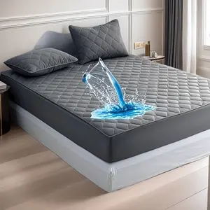 Cosyaby Waterproof Mattress topper cover 3pcs (Twin size:2pcs) - Full Coverage Fitted Sheet with pillowcases, Non-Slip Mattress Pad, Machine Washable - Fits All Mattress- Easy-Clean Bedroom Decor, Halloween Mattress Protector, for Kids & Pet family