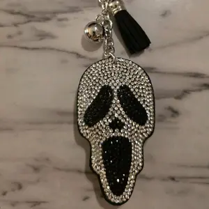 Bling Ghostface Keychain with Rhinestones and Tassel