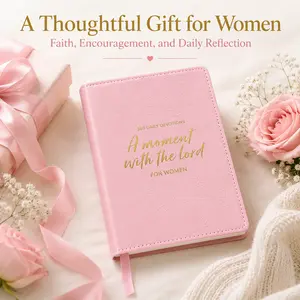 Women Christian Daily Devotional Journal 365 Day, Embossed Floral Faux Leather Prayer Notebook with Ribbon Marker, Inspirational Faith Book for Holiday Birthday Gift
