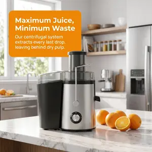 Centrifugal Juicer Machine - 3-in Large Diameter, High Juice Yield, Anti-Drip, Easy to Clean, BPA-Free, Whole Fruit and Vegetable Direct Juicing Capability