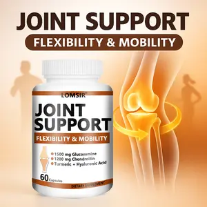 Joint Support - for Bones, Back, Knees and Hands Glucosamine Chondroitin Turmeric + Frankincense Supplement - 60 Capsules