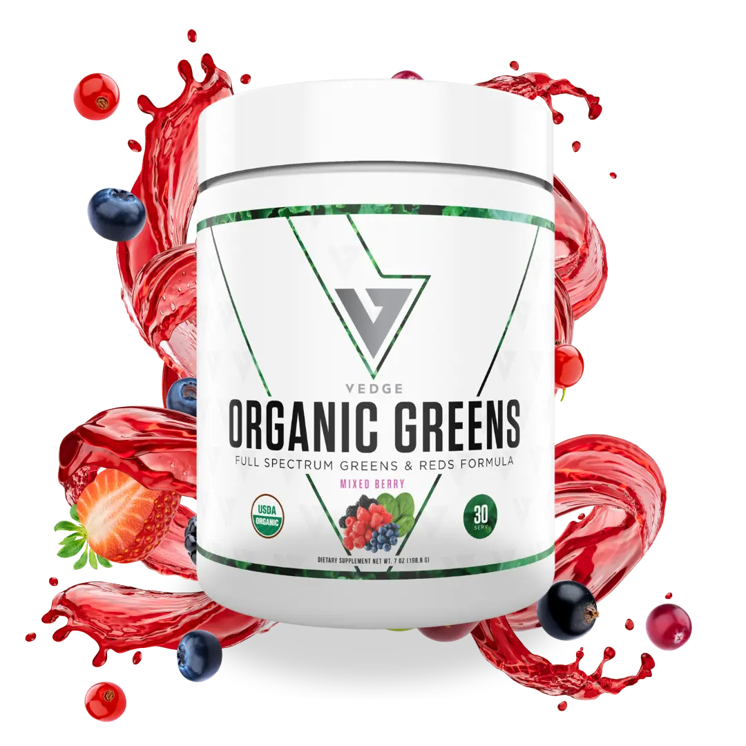 ORGANIC GREENS Healthcare Dietary Supplement - USDA Organic Full Spectrum Greens & Reds Formula with Mixed Berry Flavor for Optimum Nutrition