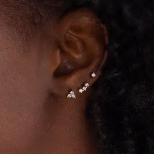 Constellation Flat Back Stud Set by Caitlyn Minimalist - Cubic Zirconia Diamond Cartilage Earrings - Celestial Jewelry - Dainty Gift for Her