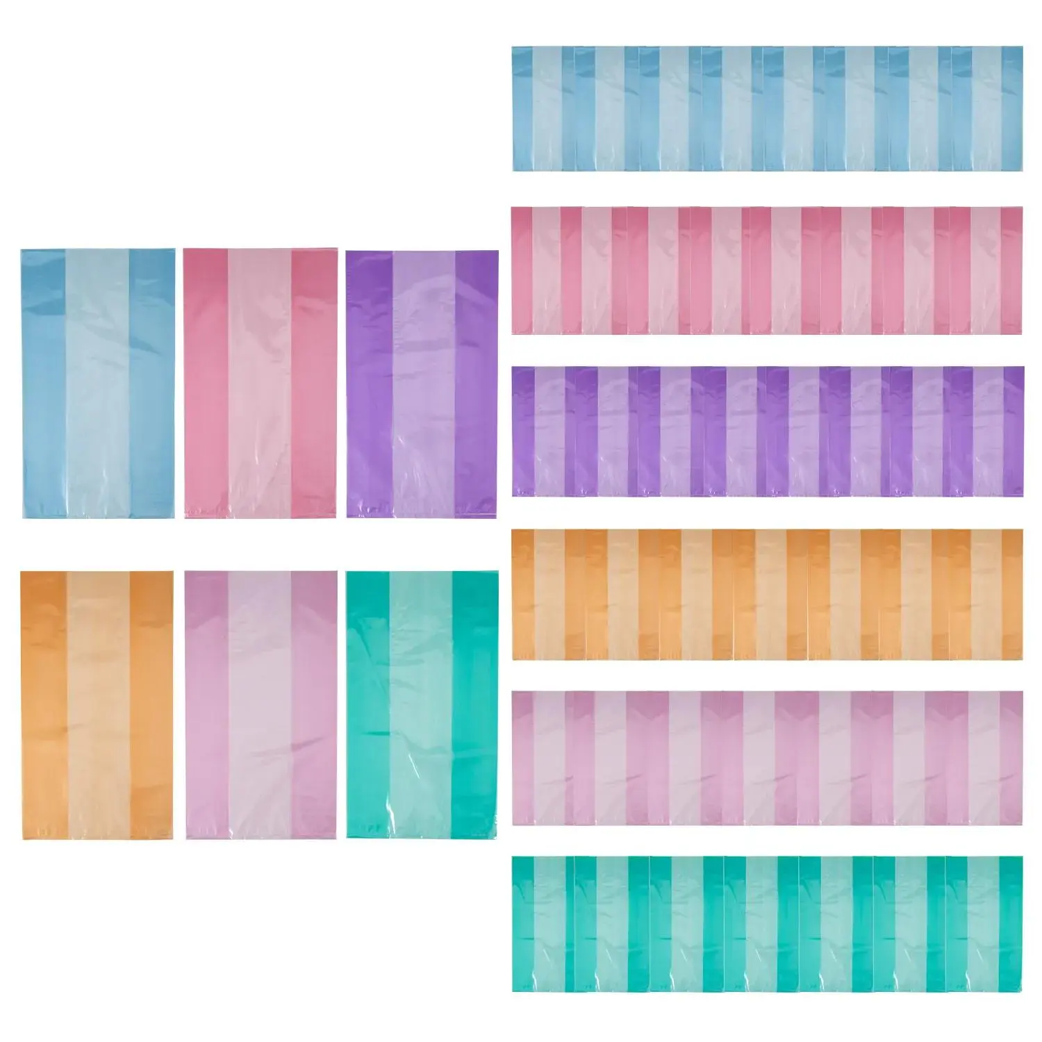 10" x 17 3/4" Bulk 72 Pc. Large Transparent Basket Cellophane Bag Assortment