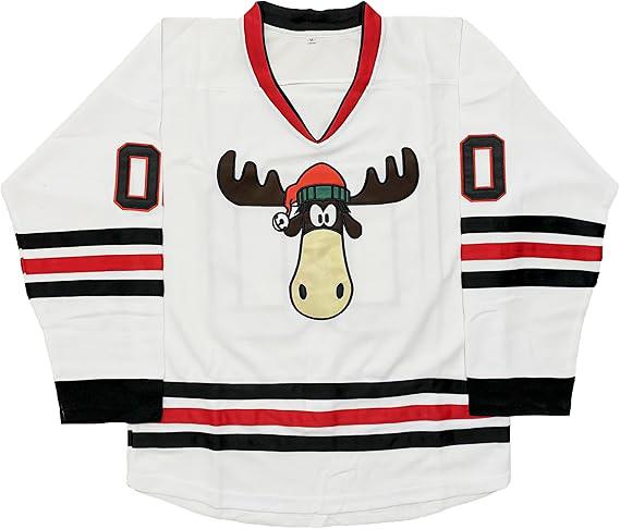 Men's Griswold Vacation Jersey griswold moose clark sunday hockey shirt Man #00 Griswald Hockey Movie Jacket - Christmas Holiday Sports Jacket White Stitched Style with Moose Logo