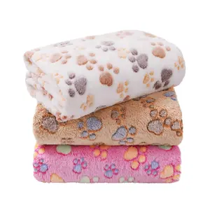 1 Pack 3 Blankets Super Soft Fluffy Premium Fleece Dog Blankets for Puppy Cat Pet Blanket Flannel Throw Warm Sleep Dog Paw 23x16 inches