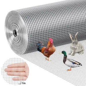 1 Roll of Galvanized Wire Mesh Roll, Durable Hardware Cloth for DIY Cages, Easy to Cut, Rodent Netting, Cabinet Metal Screen, Window Screen - Poultry Support, Plant Guard, Ideal for Handmade